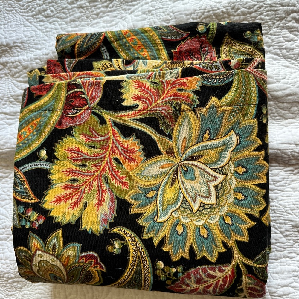 Biltmore Cotton Lined Floral Paisley Curtains - 84” x 40”